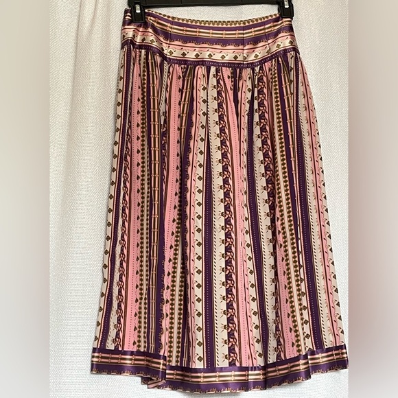 NWT Tory Burch silk burnout pleated skirt - Picture 2 of 10